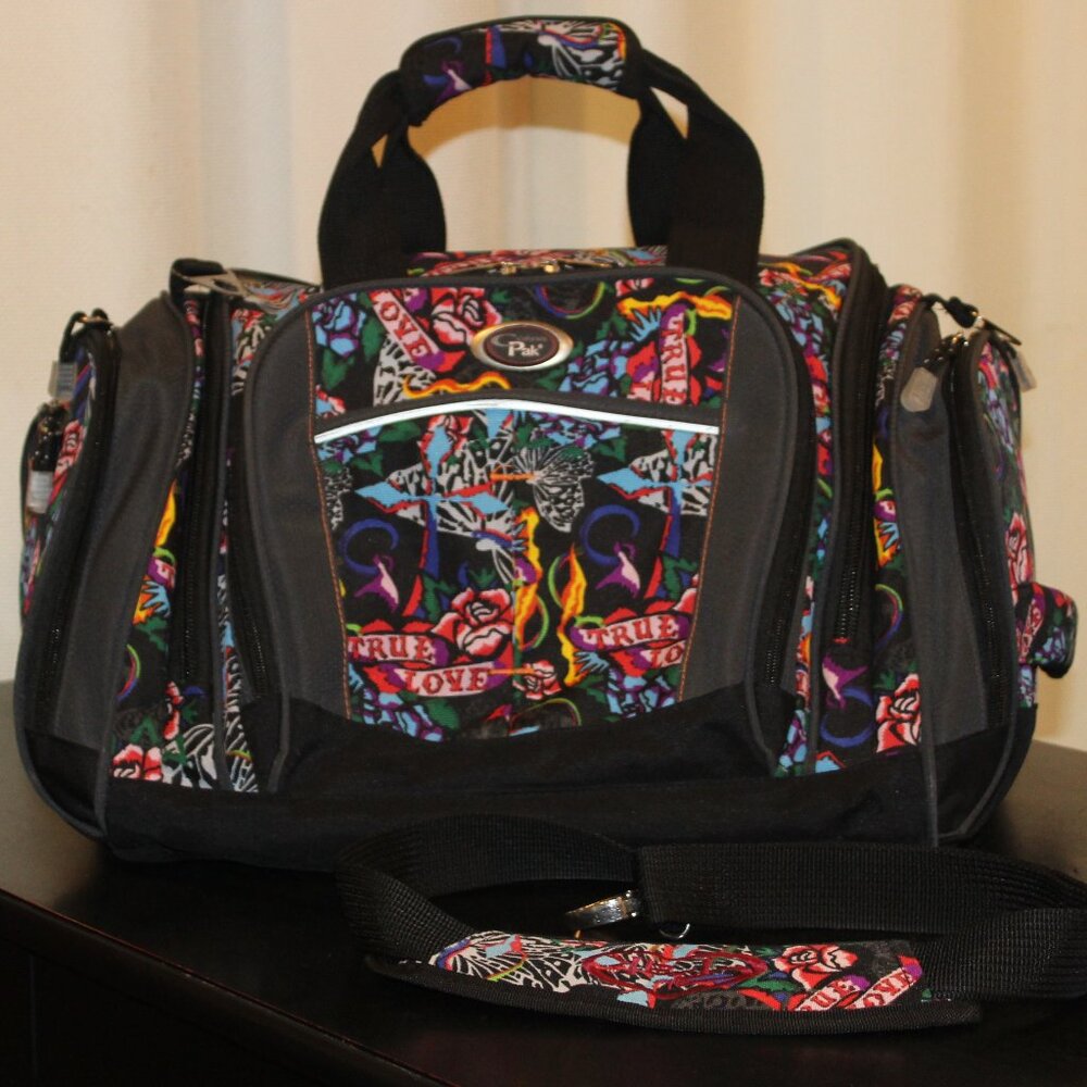 CalPak "True Love" Bag Colorful Floral Tattoo Weekender Duffel Bag